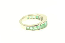 Load image into Gallery viewer, 18K 3.28 Ctw Natural Emerald Wedding Band Ring Size 5 White Gold