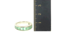 Load image into Gallery viewer, 18K 3.28 Ctw Natural Emerald Wedding Band Ring Size 5 White Gold