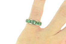 Load image into Gallery viewer, 18K 3.28 Ctw Natural Emerald Wedding Band Ring Size 5 White Gold