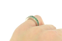 Load image into Gallery viewer, 18K 3.28 Ctw Natural Emerald Wedding Band Ring Size 5 White Gold