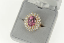 Load image into Gallery viewer, 18K 12.26 Ctw Pink Spinel Diamond Halo Engagement Ring Size 7 Rose Gold