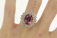 Load image into Gallery viewer, 18K 12.26 Ctw Pink Spinel Diamond Halo Engagement Ring Size 7 Rose Gold