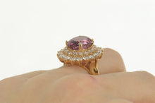 Load image into Gallery viewer, 18K 12.26 Ctw Pink Spinel Diamond Halo Engagement Ring Size 7 Rose Gold