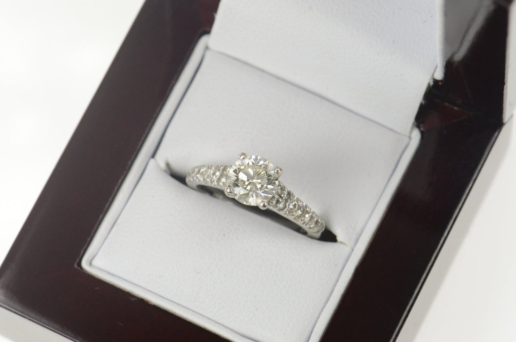 14K 1.50 Ctw Classic Diamond Cathedral Engagement Ring Size 5.5 White Gold