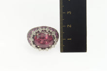 Load image into Gallery viewer, 18K 13.59 Ctw Pink Tourmaline Sapphire Diamond Ring Size 7.5 Yellow Gold