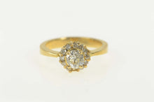 Load image into Gallery viewer, 18K 0.60 Ctw Old Mine Cut Diamond Halo Engagement Ring Size 4.75 Yellow Gold