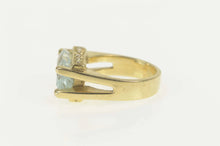 Load image into Gallery viewer, 14K 4.70 Ctw Aquamarine Diamond Cocktail Ring Size 6 Yellow Gold