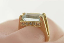 Load image into Gallery viewer, 14K 4.70 Ctw Aquamarine Diamond Cocktail Ring Size 6 Yellow Gold