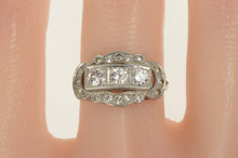 Load image into Gallery viewer, Platinum 1.40 Ctw Art Deco Diamond Engagement Ring Size 7.5