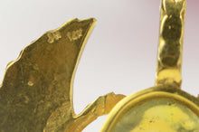 Load image into Gallery viewer, 14K Iridescent Glass Scarab Egyptian Life Symbol Pendant Yellow Gold