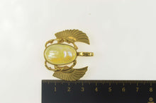 Load image into Gallery viewer, 14K Iridescent Glass Scarab Egyptian Life Symbol Pendant Yellow Gold