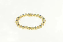 Load image into Gallery viewer, 10K 3.90 Ctw Heart Natural Sapphire Diamond Bracelet 7&quot; Yellow Gold