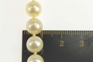 14K 8.5mm Pearl Strand Classic Retro Statement Bracelet 7" Yellow Gold