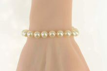 Load image into Gallery viewer, 14K 8.5mm Pearl Strand Classic Retro Statement Bracelet 7&quot; Yellow Gold