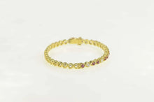 Load image into Gallery viewer, 18K 1.92 Ctw Ruby Diamond Encrusted Bangle Bracelet 6.25&quot; Yellow Gold