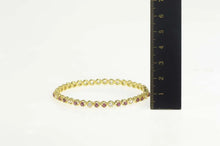 Load image into Gallery viewer, 18K 1.92 Ctw Ruby Diamond Encrusted Bangle Bracelet 6.25&quot; Yellow Gold