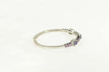 Load image into Gallery viewer, 18K 3.80 Ctw Iolite Diamond Halo Pink Topaz Bracelet 6.5&quot; White Gold