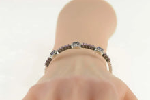 Load image into Gallery viewer, 18K 3.80 Ctw Iolite Diamond Halo Pink Topaz Bracelet 6.5&quot; White Gold