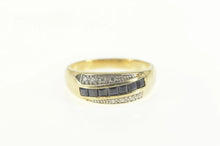 Load image into Gallery viewer, Sterling Silver Princess Syn. Sapphire CZ Men&#39;s Wedding Ring Size 5