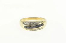 Load image into Gallery viewer, Sterling Silver Princess Syn. Sapphire CZ Men&#39;s Wedding Ring Size 5