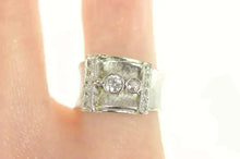 Load image into Gallery viewer, 14K 1930&#39;s 0.61 Ctw Old European Diamond Buckle Ring Size 5 White Gold