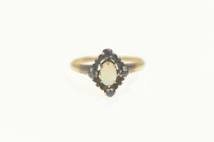 10K Natural Opal Sapphire Halo Engagement Ring Size 5.5 Yellow Gold