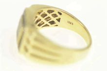 Load image into Gallery viewer, 10K 0.64 Ctw Black &amp; Champagne Diamond Squared Ring Size 9 Yellow Gold