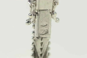 18K 4.00 Ctw Sapphire Squared Cluster Statement Bracelet 7.25" White Gold