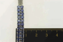 Load image into Gallery viewer, 18K 4.00 Ctw Sapphire Squared Cluster Statement Bracelet 7.25&quot; White Gold