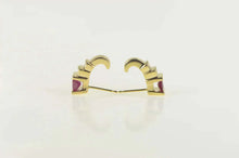 Load image into Gallery viewer, 14K 2.00 Ctw Emerald Cut Ruby Diamond Stud Earrings Yellow Gold