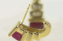 Load image into Gallery viewer, 14K 2.00 Ctw Emerald Cut Ruby Diamond Stud Earrings Yellow Gold