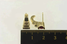 Load image into Gallery viewer, 14K 2.00 Ctw Emerald Cut Ruby Diamond Stud Earrings Yellow Gold