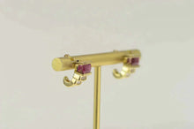 Load image into Gallery viewer, 14K 2.00 Ctw Emerald Cut Ruby Diamond Stud Earrings Yellow Gold