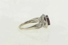 Load image into Gallery viewer, 10K 2.50 Ctw Oval Garnet Diamond Halo Engagement Ring White Gold
