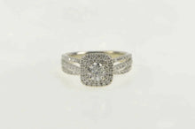 Load image into Gallery viewer, 14K 0.79 Ctw Diamond Halo Cathedral Engagement Ring White Gold