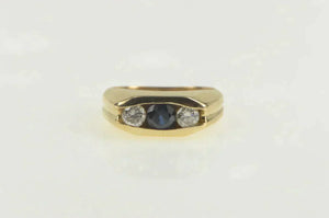 14K 1.15 Ctw Natural Sapphire Diamond Statement Ring Yellow Gold