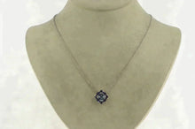 Load image into Gallery viewer, 14K 3.30 Ctw Blue Topaz Iolite Squared Cluster Necklace 15.75&quot; White Gold