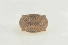 Load image into Gallery viewer, Sterling Silver Curved Pave CZ Encrusted Geometric Statement Ring