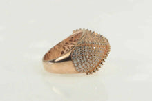 Load image into Gallery viewer, Sterling Silver Curved Pave CZ Encrusted Geometric Statement Ring