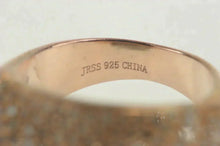 Load image into Gallery viewer, Sterling Silver Curved Pave CZ Encrusted Geometric Statement Ring