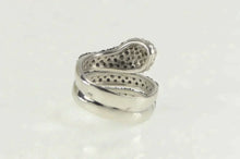 Load image into Gallery viewer, Sterling Silver Pave Black &amp; White CZ Snake Serpent Snake Ring