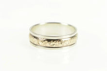 Load image into Gallery viewer, Sterling Silver 6.2mm Floral 14k Gold Filled Two Tone Wedding Band Ring