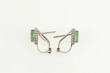 Load image into Gallery viewer, 14K 2.00 Ctw Natural Emerald Diamond Halo Earrings White Gold