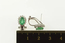 Load image into Gallery viewer, 14K 2.00 Ctw Natural Emerald Diamond Halo Earrings White Gold