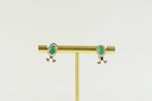 Load image into Gallery viewer, 14K 2.00 Ctw Natural Emerald Diamond Halo Earrings White Gold