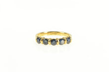 Load image into Gallery viewer, 18K Five Stone Natural Sapphire Stackable Band Ring Yellow Gold
