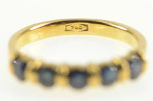 Load image into Gallery viewer, 18K Five Stone Natural Sapphire Stackable Band Ring Yellow Gold