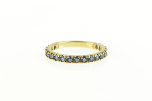14K Natural Sapphire Classic Wedding Band Ring Yellow Gold