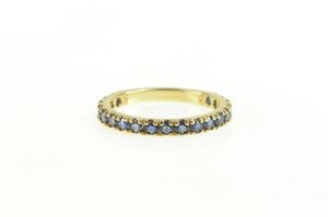14K Natural Sapphire Classic Wedding Band Ring Yellow Gold