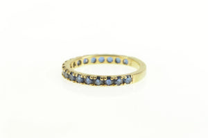14K Natural Sapphire Classic Wedding Band Ring Yellow Gold